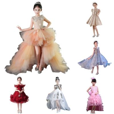 China Cute Satin Lace Dress Anti-wrinkle Baby Girl Summer Birthday Party Design Floral Baby Girls for sale