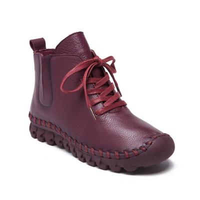 China Latest Fashion Women Lace Up Real Original Genuine Leather Casual Shoes for sale