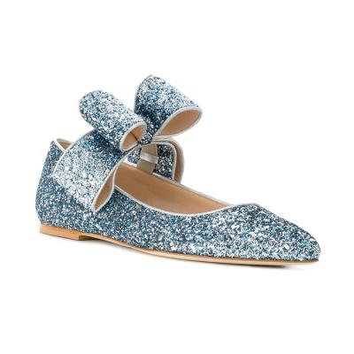 China TPR Fashion Flats Glitter Bowknot Women Shoe 2017 Design Ballerina Nice for sale