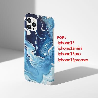 China Custom Anti-fall 3D Free Sample Sublimation Watercolor Blanks PC Phone Case For Iphone 13 Mini Pro Max for sale