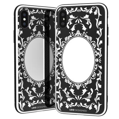 China Luxury Square Anti-fall Black Girl Makeup Eyeshadow Palette Make Up Mirror Phone Case For Girls for sale