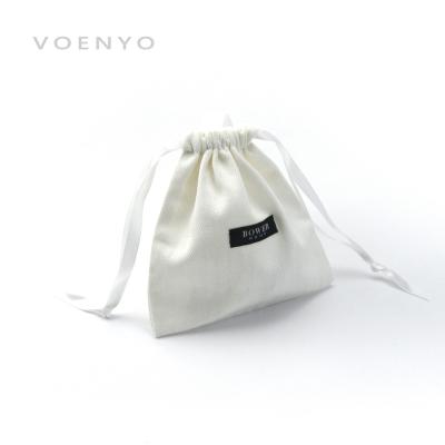 China Guangzhou Canvas Drawstring Bag Custom Logo Size Eco-Friendly Cotton Anti-Static Pocket Pure White Wholesale for sale