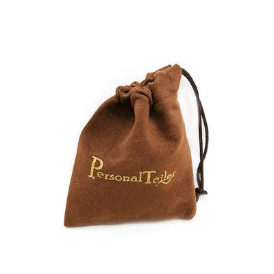 China ANTISTATIC Dust Proof Velvet Bag Brown Jewelry Suction String Bag Drawstring Pouch Packing Custom for sale