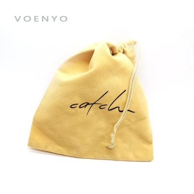 China Guangzhou Anti-Static Full Velvet Cloth Custom Brand Bags Silk Printing Printing Pouch Velvet Pouch Gift Bag Pulling Twine for sale