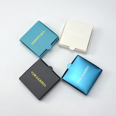 China Recycled Materials Pantone Printing Logo 350gsm Custom Art Paper Gift Box Color Slotted Jewelry Packaging Box For Charm Jewelry for sale