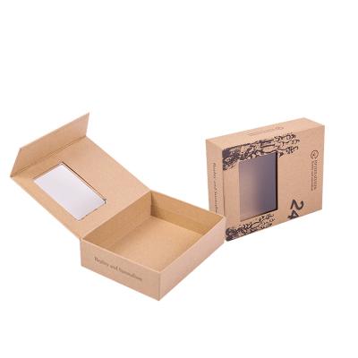 China Handmade Custom Listing Packaging Product Wrapping Paper Brown Paper Box With PVC Window Box View for sale