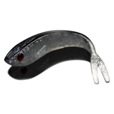 China Plastic PVC Fishing Lures Swim Groundbaits Fork Tail Soft Lure Bottom PVC Anti-snag Bait for sale