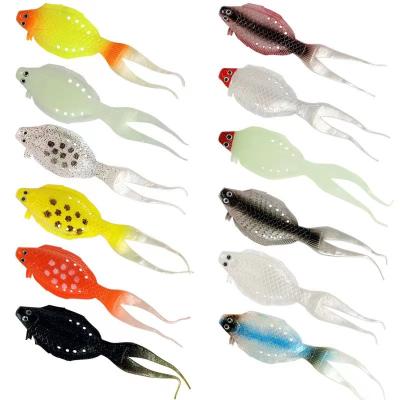 China PVC Customization Flatfish Soft Lure 13.5cm Silicone 7.5g Bait Flounder Doule Tail Fishing Lure for sale