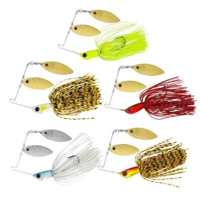 China Custom Fish Lures Lead Metal Head Rubber Skirt Baits Bionic Bait Man Lures Bionic Compound Sequins GJ-1017 for sale