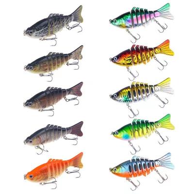 China Products 3D Multi Section Fish Explosive UV Hot Printing Bionic Jointed Fishing Lure 7 Sections Sinking Artificial Fish Lure GJ-1010 for sale