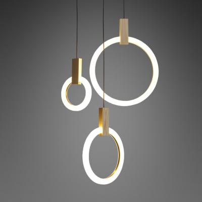 China Modern Modern Staircase Chandeliers Led Tube Pendant Lamp Ceiling Light 2021 High Quality Led Aluminum Ring Pendant Light for sale