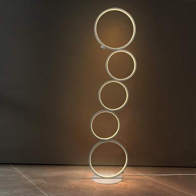 China Modern Art Interior Decor Floor Lamp LED Ring LED Modern Nordic Indoor Home Standing Light Corner Reading Lamps For Living Room Bedroom for sale