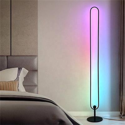 China Minimalist RGB Floor Lamp Bedroom Lamp Atmosphere Lighting Club Indoor Home Decor RGB Around LED Floor Lamp for sale