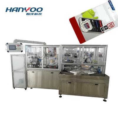 China HANYOO DPZ-350 High Efficiency Blister Packing Machine For Automatic Memory Card Scissor Razor Disc Paper-plastic Packer for sale