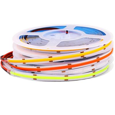 China Many 24V DC 12V COB LED Strip Location High Density Soft Flexible Shine Waterproof Lighting 12V FOB 24V 12.8W/m 10mm for sale