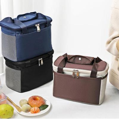 China Waterproof Heat Preservation Thickened Heat Insulation Student Lunch Bento Bag Large Capacity Portable Lunch Box Bag for sale