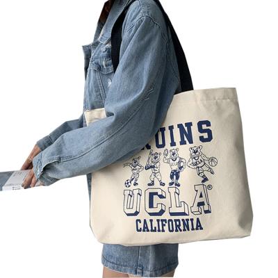 China Custom Shopping INS Shoulder New Large Capacity Tote Canvas Women Handled Bag Women Sister Animation Travel Simple Cute Yoga Bag for sale