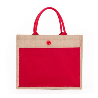 China Customized Eco-Friendly Jute Handled Shopping Jute Shopping Bag Promotional Shopping Bag for sale