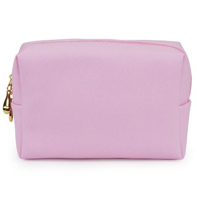 China Wholesale PU Leather Pink Square Fashion Travel Wash Bag Custom Portable Waterproof Storage Cute Cosmetic Bag for sale