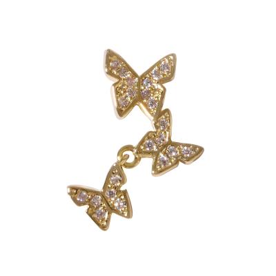 China Easy Apply Newest Hot Nail Art Decoration and DIY Crafting Metal Glitters 3D Butterfly Nails Decoration for sale