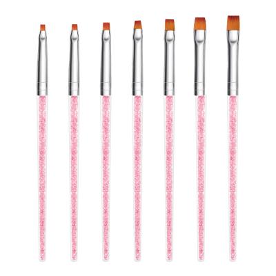 China Beauty Painting Tools Acrylic Nail Art Brush Pen With Brush Tip Pink Oil Nail Polish Brush Handle for sale