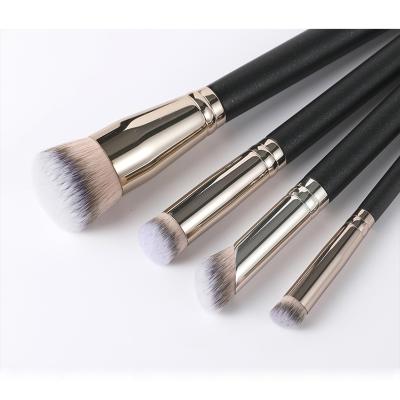 China Smudge Brush Black Custom Logo 1pcs Simple Makeup Brush Wooden Makeup Brushes Tools for sale