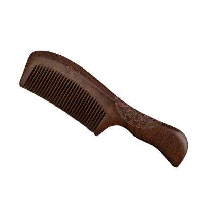 China Chinese Style Travel Portable Chinese Style Handmade Sandalwood Painted Carving Wood Comb Wooden Hair Comb for sale