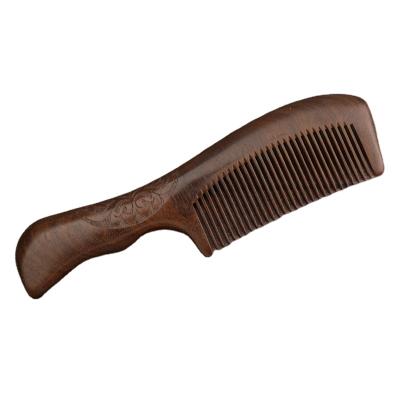 China Chinese Style Travel Portable Chinese Style Handmade Sandalwood With Handle Painted Carving Wooden Hair Comb Wood Comb for sale