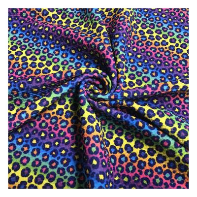 China Seamless Leopard Printed Anti-Static Bullet Maker Fabric Knitting Cut In Piece For Headbands for sale