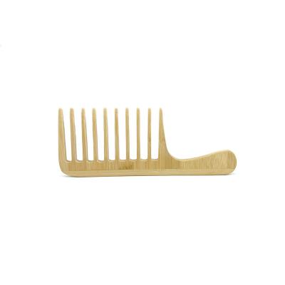 China Naturally Eco-friendly Paddle Hair Comb With Logo Eco-friendly Styling Tools Bamboo Wide Tooth Comb For Hair Beard for sale