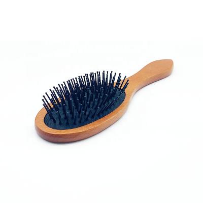 China OEM Round Paddle Hairbrush Scalp Massager Detangling Waterproof High End Red Wooden Hair Brush For Women for sale