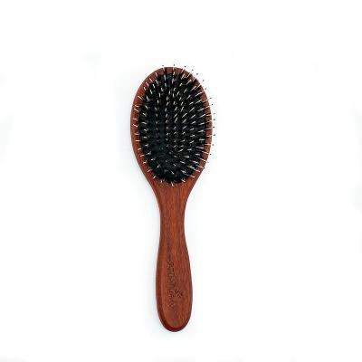 China New Style OEM Waterproof Round Paddle Hair Brush Scalp Massager Detangling Red Wooden Hair Brush For Women for sale