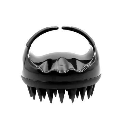 China Household Waterproof Black Hair Styling Tools Barshop Soft Silicone Scalp Massage Hair Shampoo Brush For Curly Hair for sale