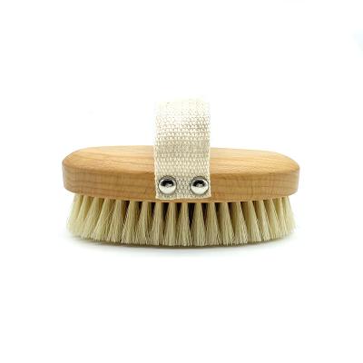 China All Natural Logo Wooden Bristle Body Scrubber Wholesale Handheld Custom Made Bath Sweeps For Dead Skin for sale