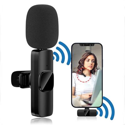 China Live microphone factory stock supply suitable for outdoor live recorder mini IOS Android portable radio microphone lavalier noise reduction for sale