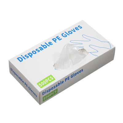 China Polyethylene Disposable Gloves CE Certified High Quality Thickened Disposable Gloves 500PCS Extracted Food Thickened Disposable PE Plastic Gloves for sale