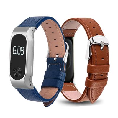 China Eastar Breathable Colorful Leather Smart Watch Band For Xiaomi Band 2 Wristband Stainless Watch Band for sale