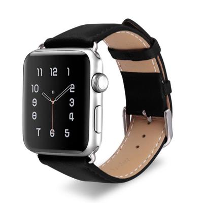 China Durable Water Resistant Genuine Leather Strap For Apple Watch 42mm 38mm Sports Watch Band For 40mm 44mm Apple Watch Band for sale