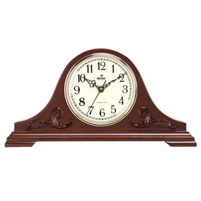 China Wooden Antique Classic Mute Clock Table Clock Home Style Home Style Craft Sweep Clock for sale