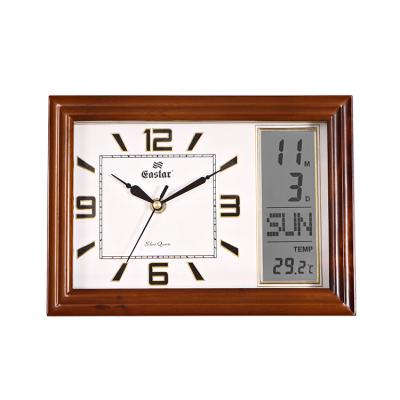 China Calendars Shape To LCD Home Square Calendar Wooden Desk Clock Factory Wholesale for sale