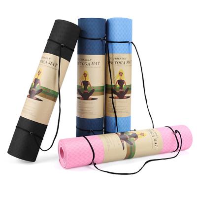 China Professional Custom Fitness 6mm Band Exercise Gym Yoga Mat Home Fitness Equipment Non Slip Design Eco-Friendly Mat for sale