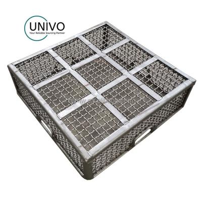 China Industry Press Welded Rod Frame Baskets with Woven Alloy Mesh Liners, ASTM A297 HX WE122401A for sale