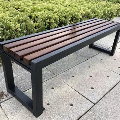 China Long Metal Park Contemporary Modern Plastic Wood Composite Garden Patio Style Outdoor Bench for sale