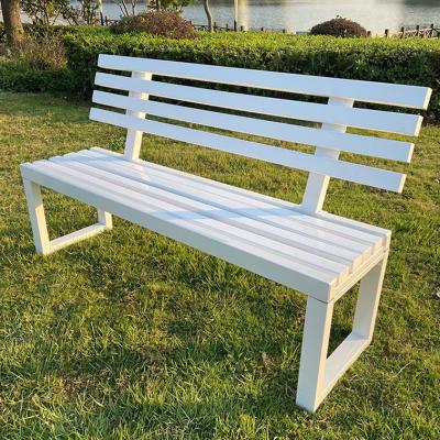 China Fashion Long Metal Contemporary Modern Luxury Plastic Wooden Composite Garden Park Outdoor Patio Bench for sale