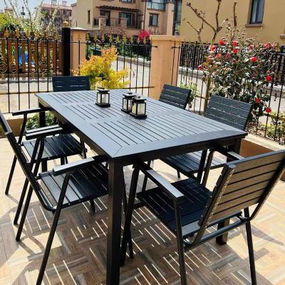 China Modern Design Modern Waterproof Outdoor Furniture Patio Garden Aluminum Plastic Wood Set for sale