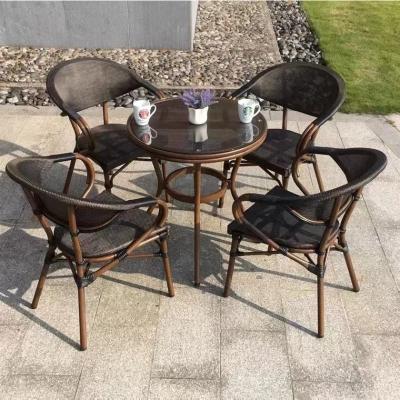 China Modern Bistro Rattan Chairs Garden Used Stackable Chair Woven Rattan Wicker Dining Chair for sale