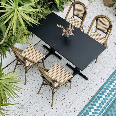 China Modern Popular Outdoor Patio Furniture High Set Rattan Wicker Outdoor Dining Garden Chair for sale