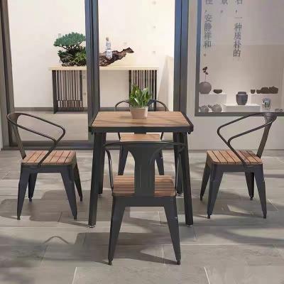 China Modern Design Water Proof Furniture Metal Frame Outdoor Plastic Wooden Outdoor Garden Patio Set for sale