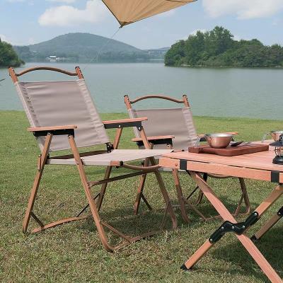 China Modern outdoor furniture beach wood grain aluminum portable folding outdoor camping chair fishing stool for sale