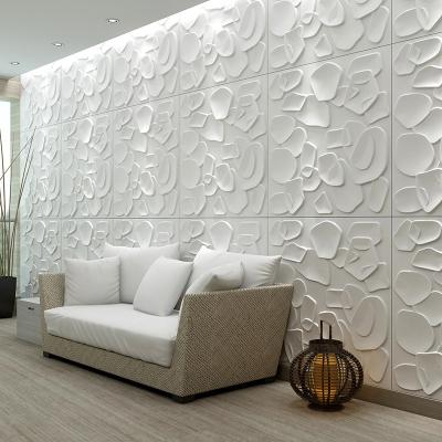 China D133 Wallpanels 3D Art 3D Wall Panel PVC Wall Panel Waterproof White Interior Wall Decoration for sale